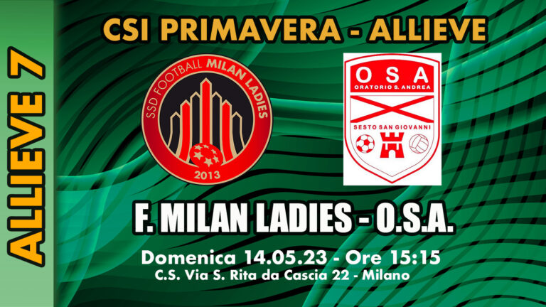 ALLIEVE 7:  F.MILAN LADIES – O.S.A.