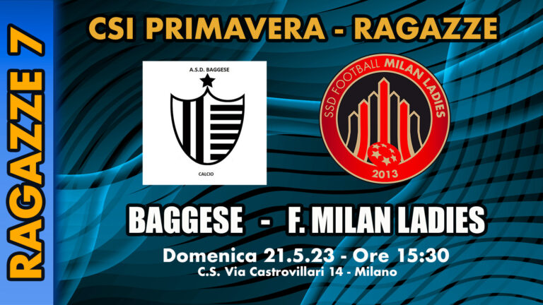 RAGAZZE 7: Baggese – F Milan Ladies